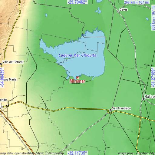 Topographic map of Miramar