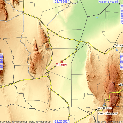 Topographic map of Milagro