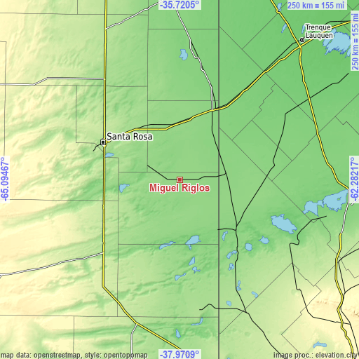 Topographic map of Miguel Riglos