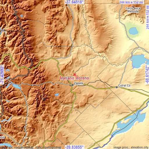Topographic map of Mariano Moreno