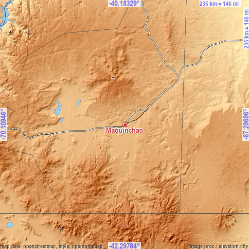 Topographic map of Maquinchao