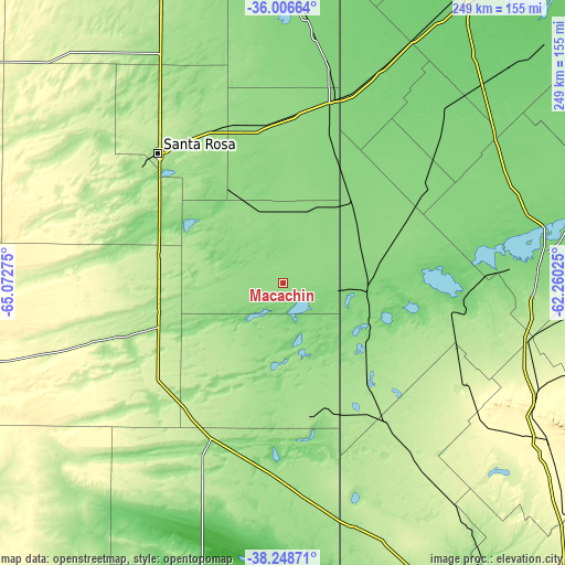 Topographic map of Macachín