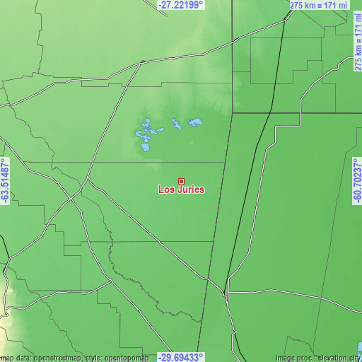 Topographic map of Los Juríes