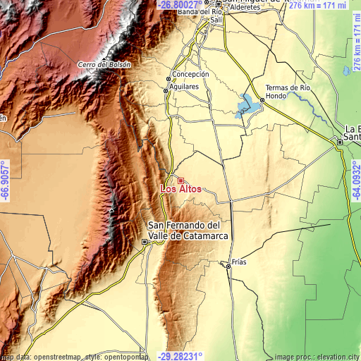 Topographic map of Los Altos