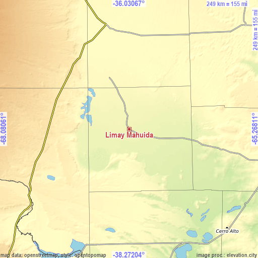 Topographic map of Limay Mahuida