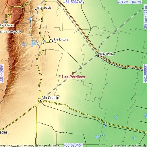 Topographic map of Las Perdices