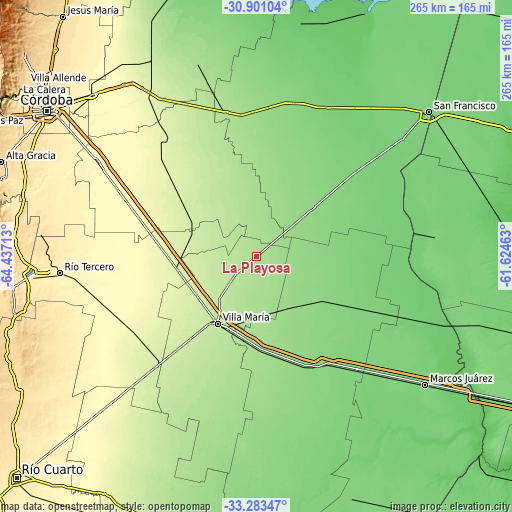 Topographic map of La Playosa