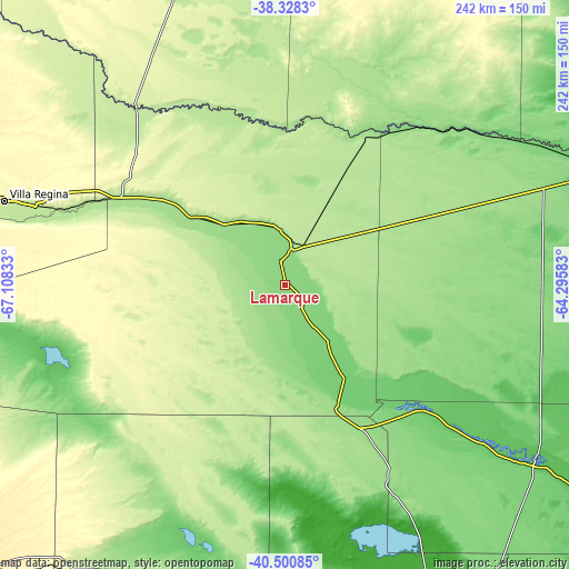 Topographic map of Lamarque