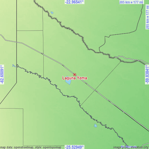 Topographic map of Laguna Yema