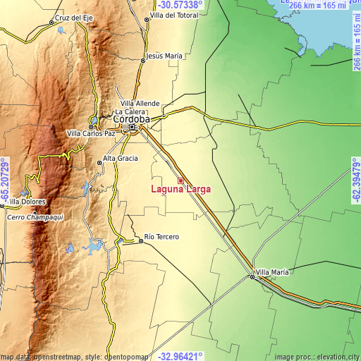 Topographic map of Laguna Larga