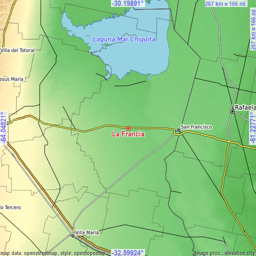 Topographic map of La Francia