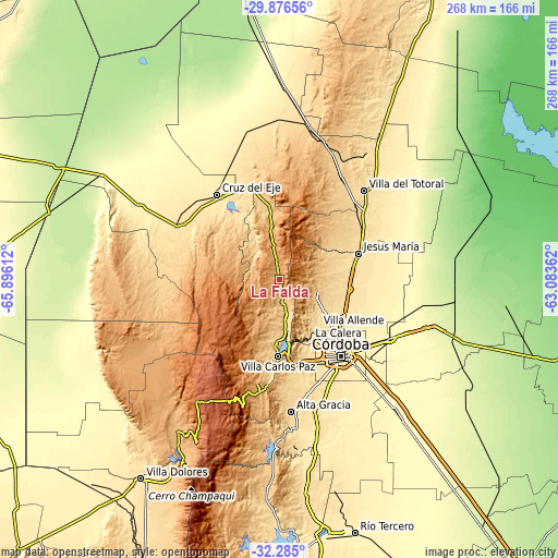 Topographic map of La Falda