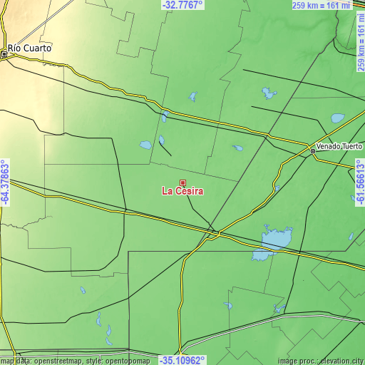 Topographic map of La Cesira