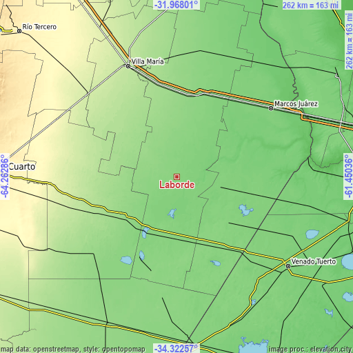 Topographic map of Laborde