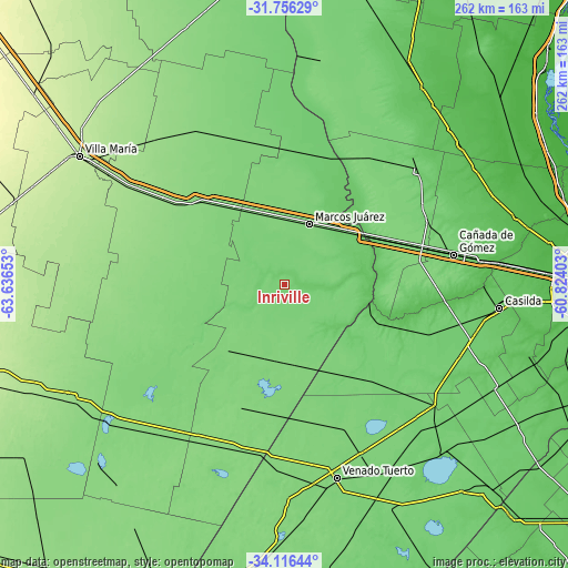 Topographic map of Inriville