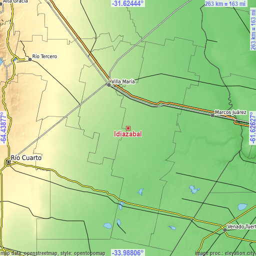 Topographic map of Idiazábal