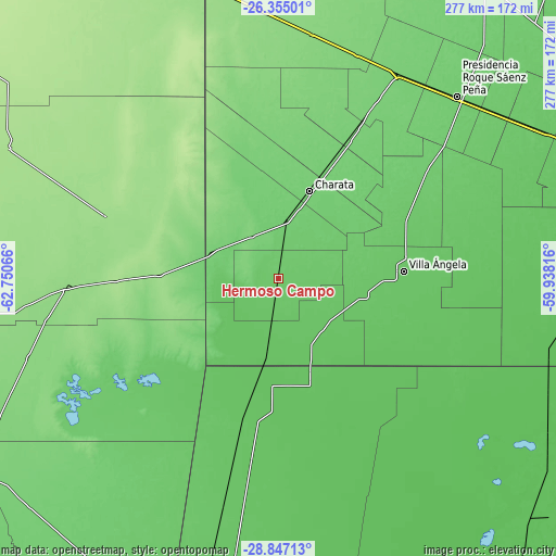 Topographic map of Hermoso Campo