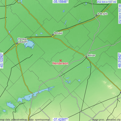 Topographic map of Henderson