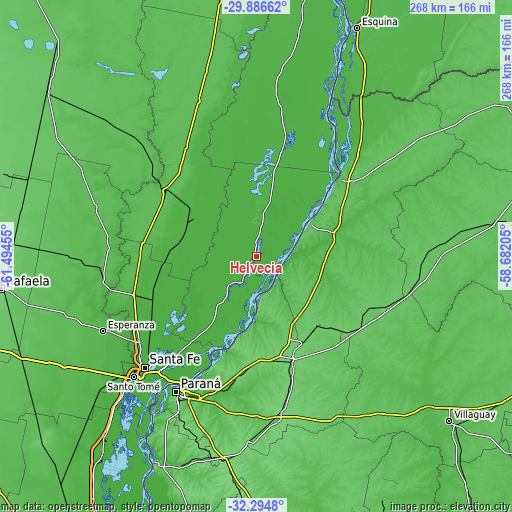 Topographic map of Helvecia