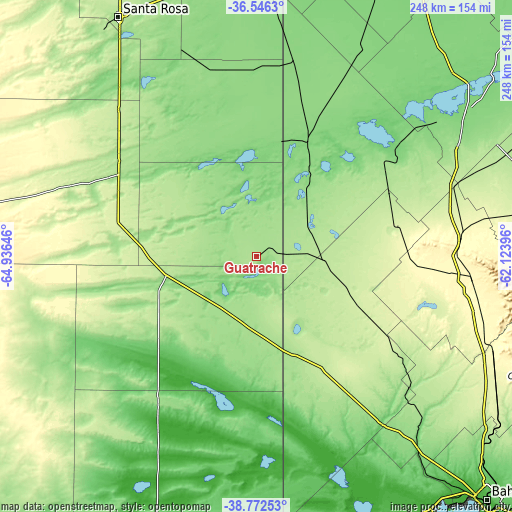 Topographic map of Guatraché