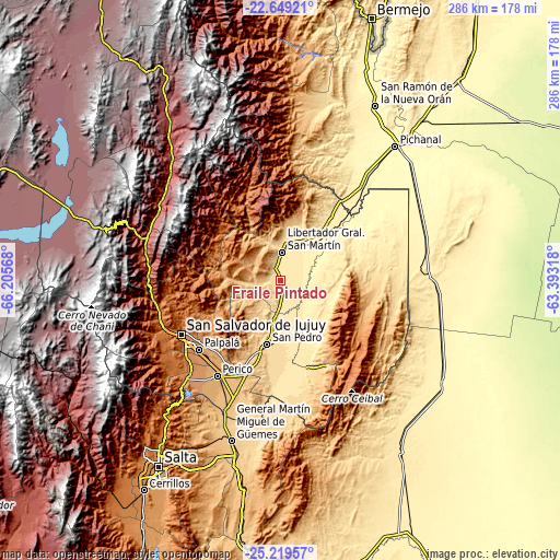 Topographic map of Fraile Pintado