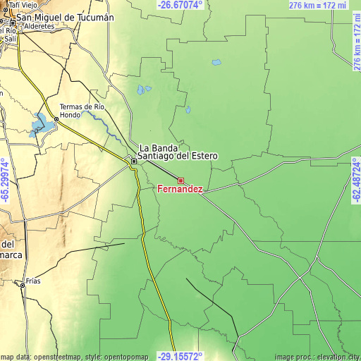 Topographic map of Fernández