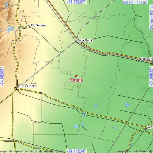 Topographic map of Etruria