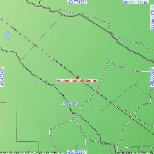 Topographic map of Estanislao del Campo