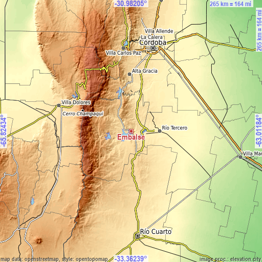 Topographic map of Embalse