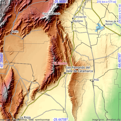 Topographic map of El Rodeo