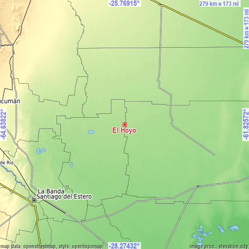 Topographic map of El Hoyo