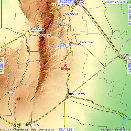 Topographic map of Elena