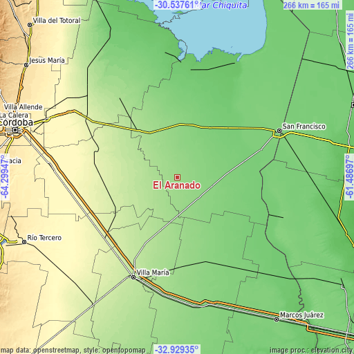 Topographic map of El Arañado