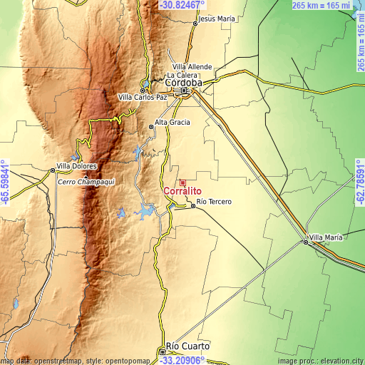 Topographic map of Corralito