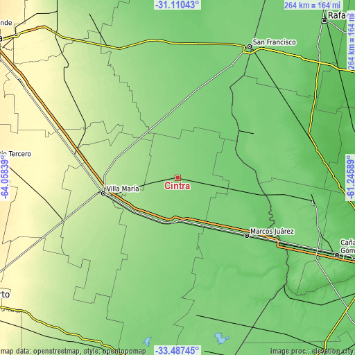 Topographic map of Cintra