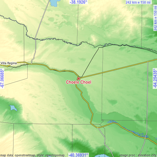 Topographic map of Choele Choel