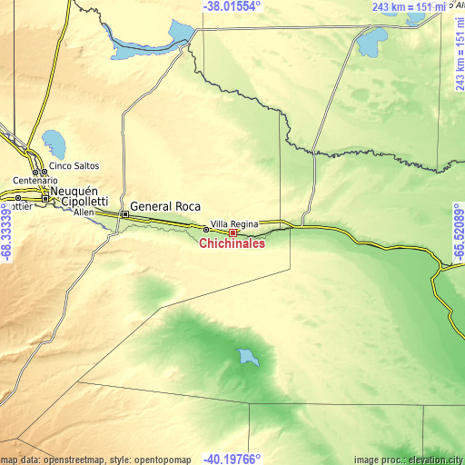 Topographic map of Chichinales