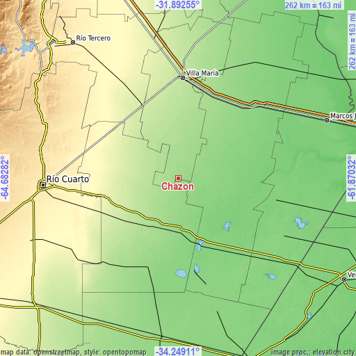 Topographic map of Chazón