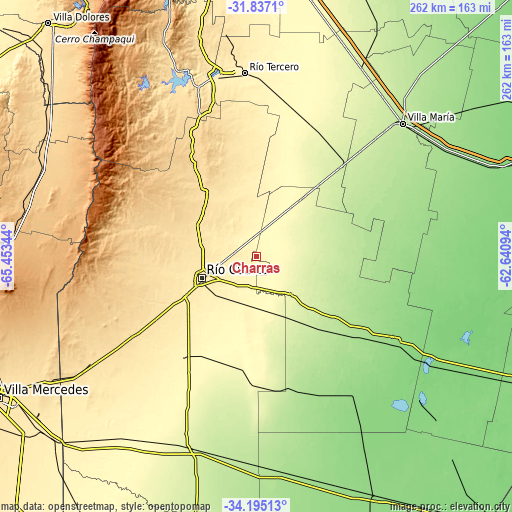 Topographic map of Charras