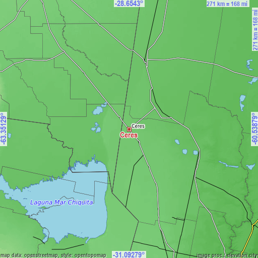 Topographic map of Ceres