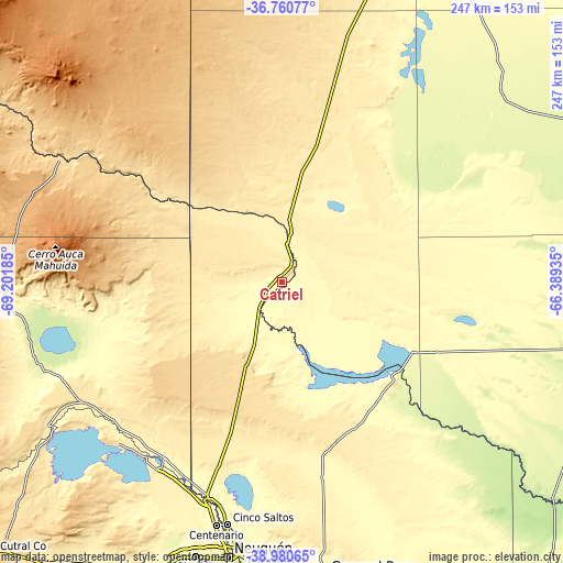 Topographic map of Catriel