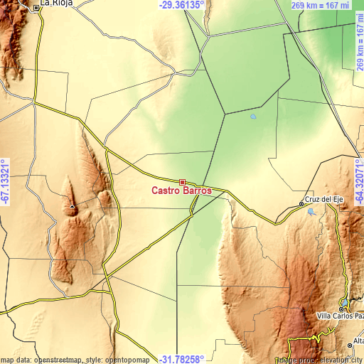 Topographic map of Castro Barros