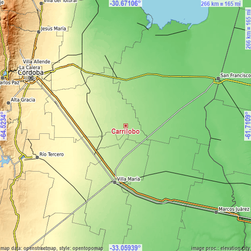 Topographic map of Carrilobo