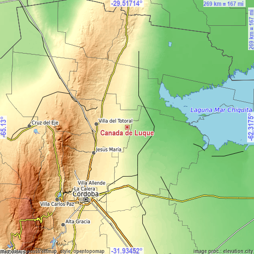 Topographic map of Cañada de Luque