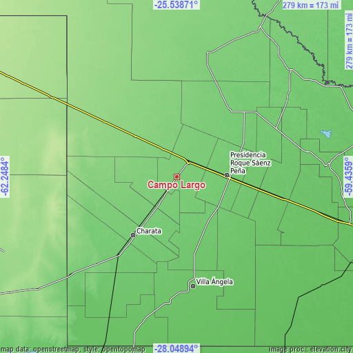 Topographic map of Campo Largo