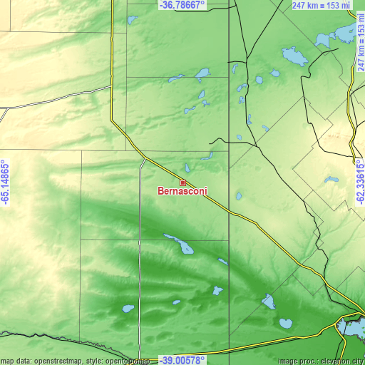 Topographic map of Bernasconi