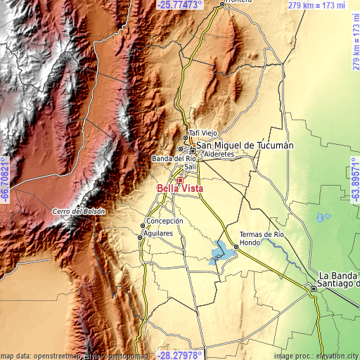 Topographic map of Bella Vista