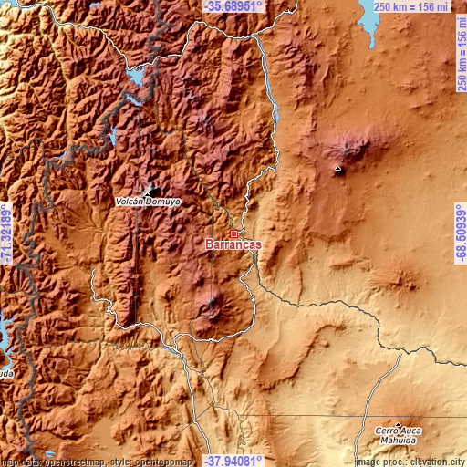 Topographic map of Barrancas