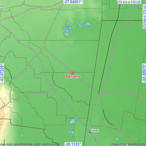 Topographic map of Bandera