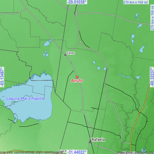 Topographic map of Arrufó